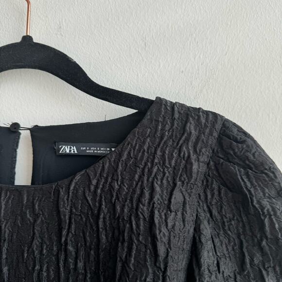 Zara Bloggers Fave Black Textured Weave Dress - Small - Picture 2 of 7